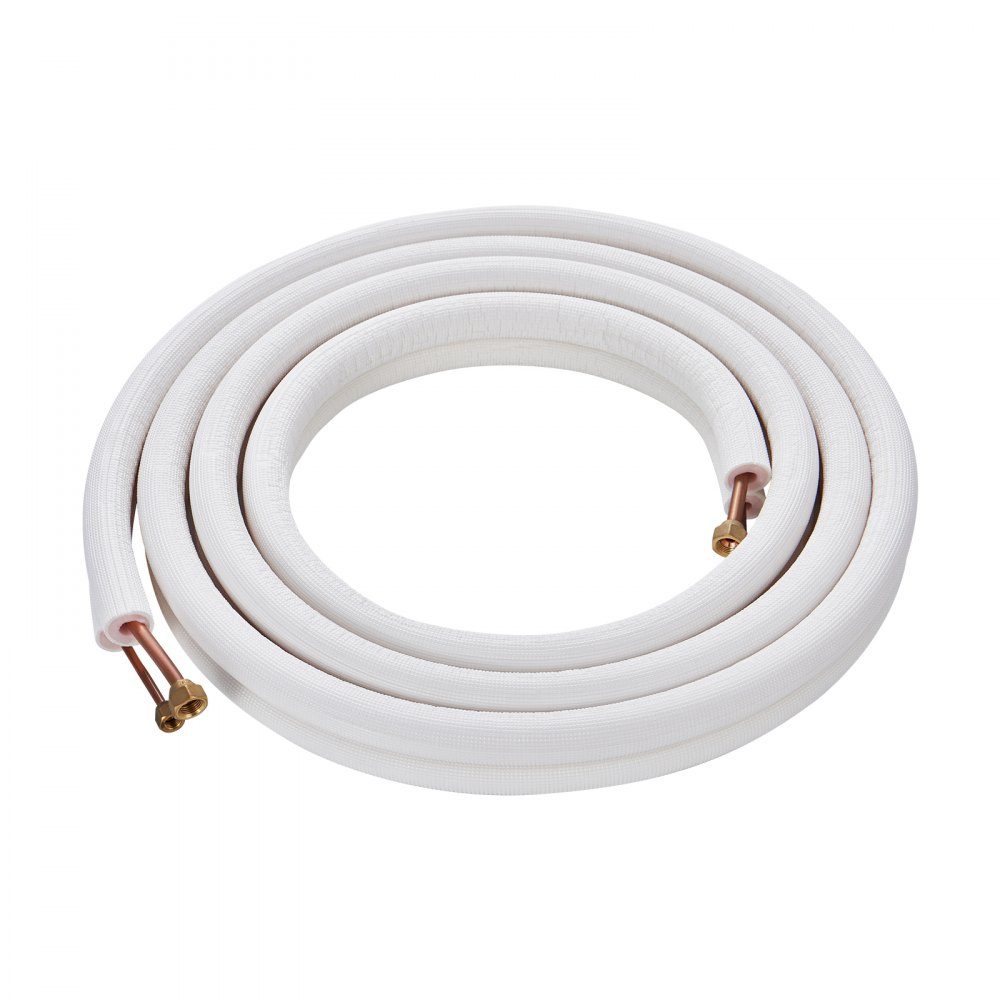 4876.8mm mini split line kit, 6.4 and 9.5mm OD, copper pipes and three-layer insulation, for air conditioning or heat pump equipment and HVAC with extensive accessories – Part No. HT-24304