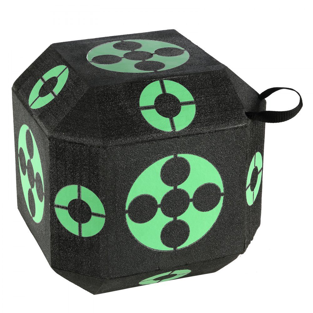 381x381x381mm boogschietdoel, dobbelstenen boogschietdoel voor recurveboog, samengestelde boog of handboog, draagbaar boogpijldoel voor kinderen tieners volwassenen boogschieten wit zwart