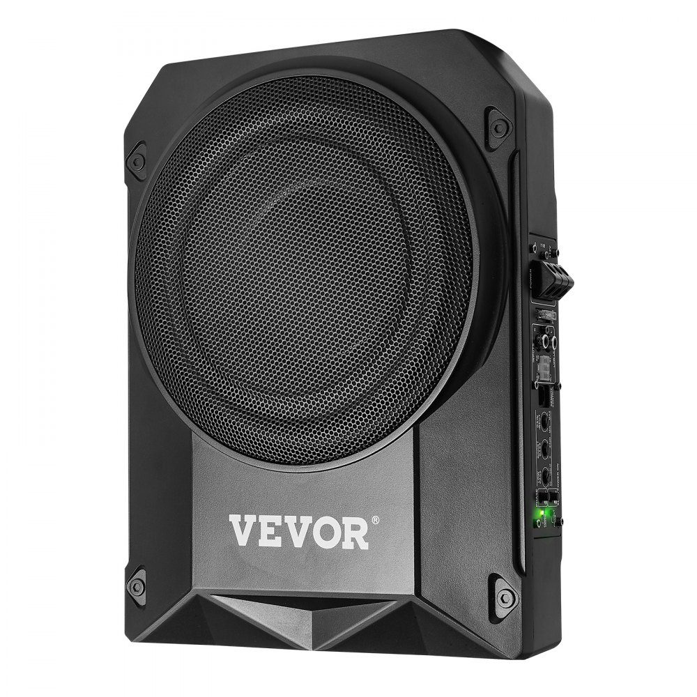 Subwoofer samochodowy pod siedzeniem 400 W, smukły subwoofer samochodowy o średnicy 254 mm, podsystem z wbudowanym wzmacniaczem, wejście wysokiego/niskiego poziomu i regulacja głośności dla SUV-ów, ciężarówek