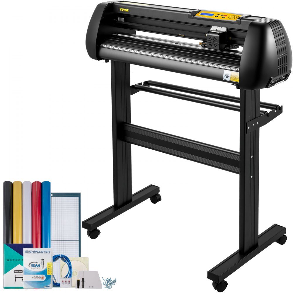 Vinyl Cutting Machine Cutting Plotter 720mm SignMaster Floor Stand Plotter Machine Cutting Speed ​​10-800mm/s Cutting Force 10-500g Stepper Motor Five Vinyl Rolls 16MB 13.5kg