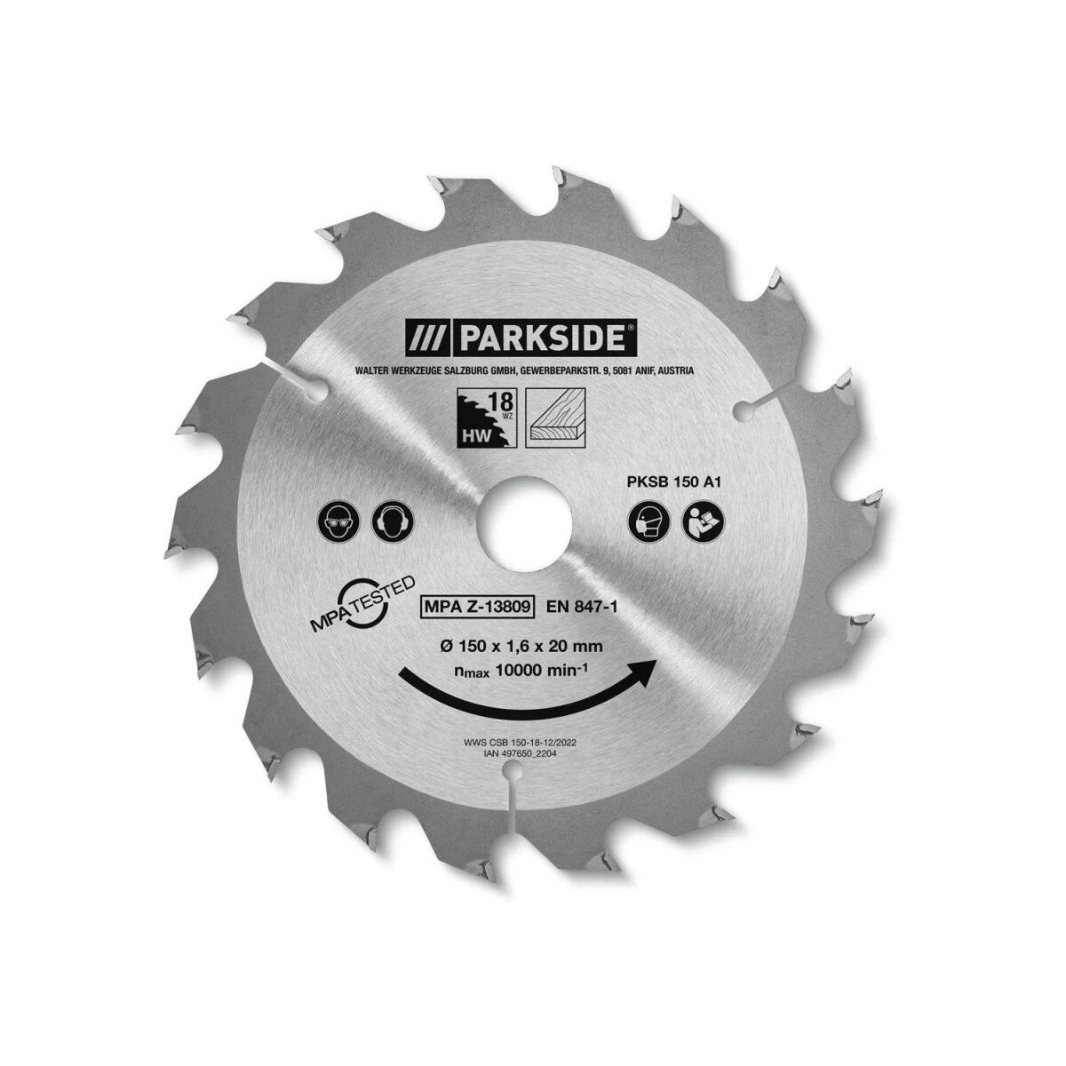 Ręczna piła tarczowa PARKSIDE® »PKSB 150 A1« (18 zębów) Ręczna piła tarczowa PARKSIDE® »PKSB 150 A1« (18 zębów)