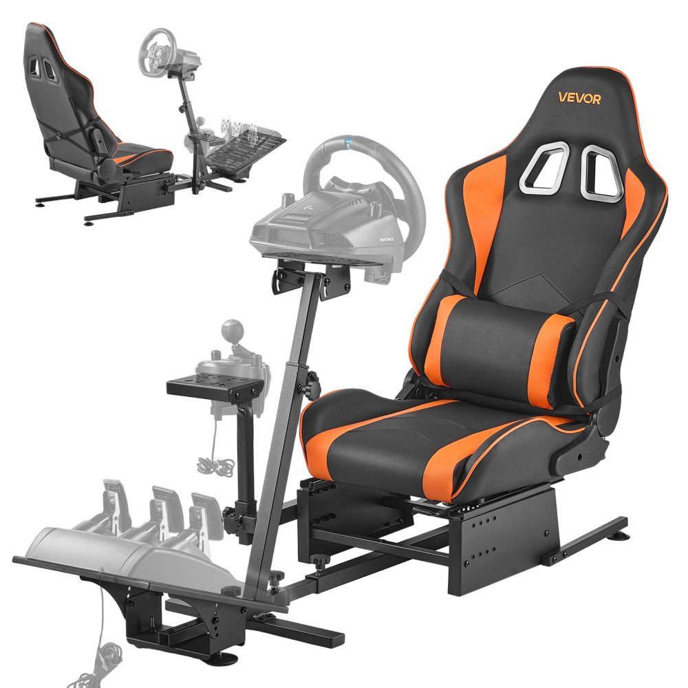 Lenkradständer, Rennradständer, Simulator-Cockpit, passend für Logitech G25, G27, G29, G920, G923, Thrustmaster T300RS, TX F458, T500RS, T3PA-PRO (F1/GT) und CSR-Pedale