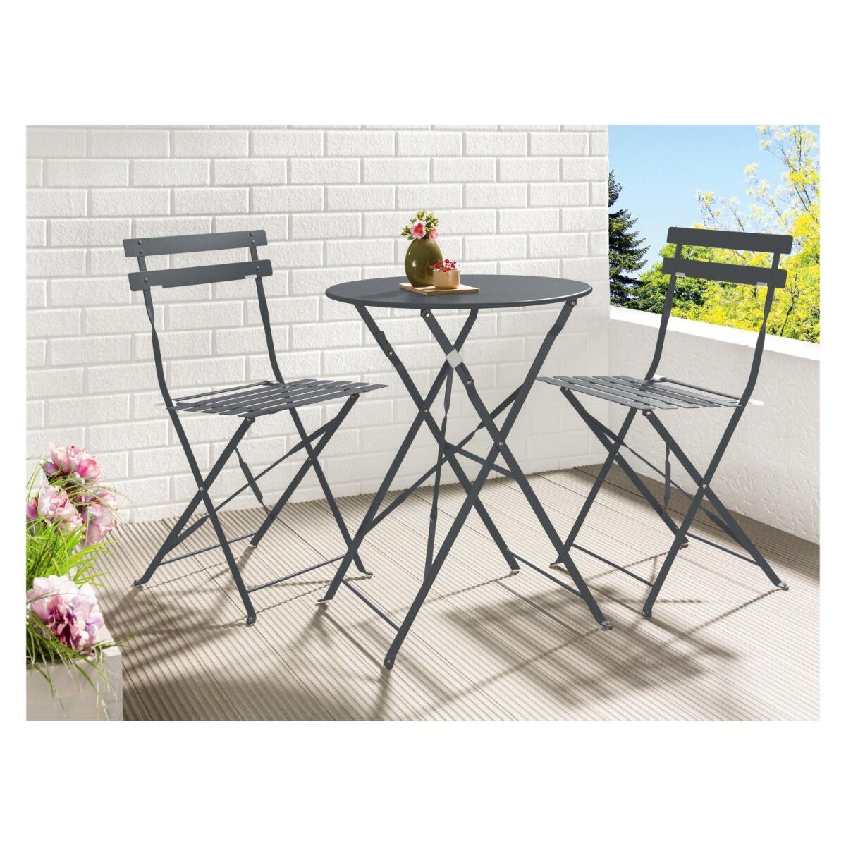 LIVARNO HOME bistroset, met vouwfunctie (antraciet)