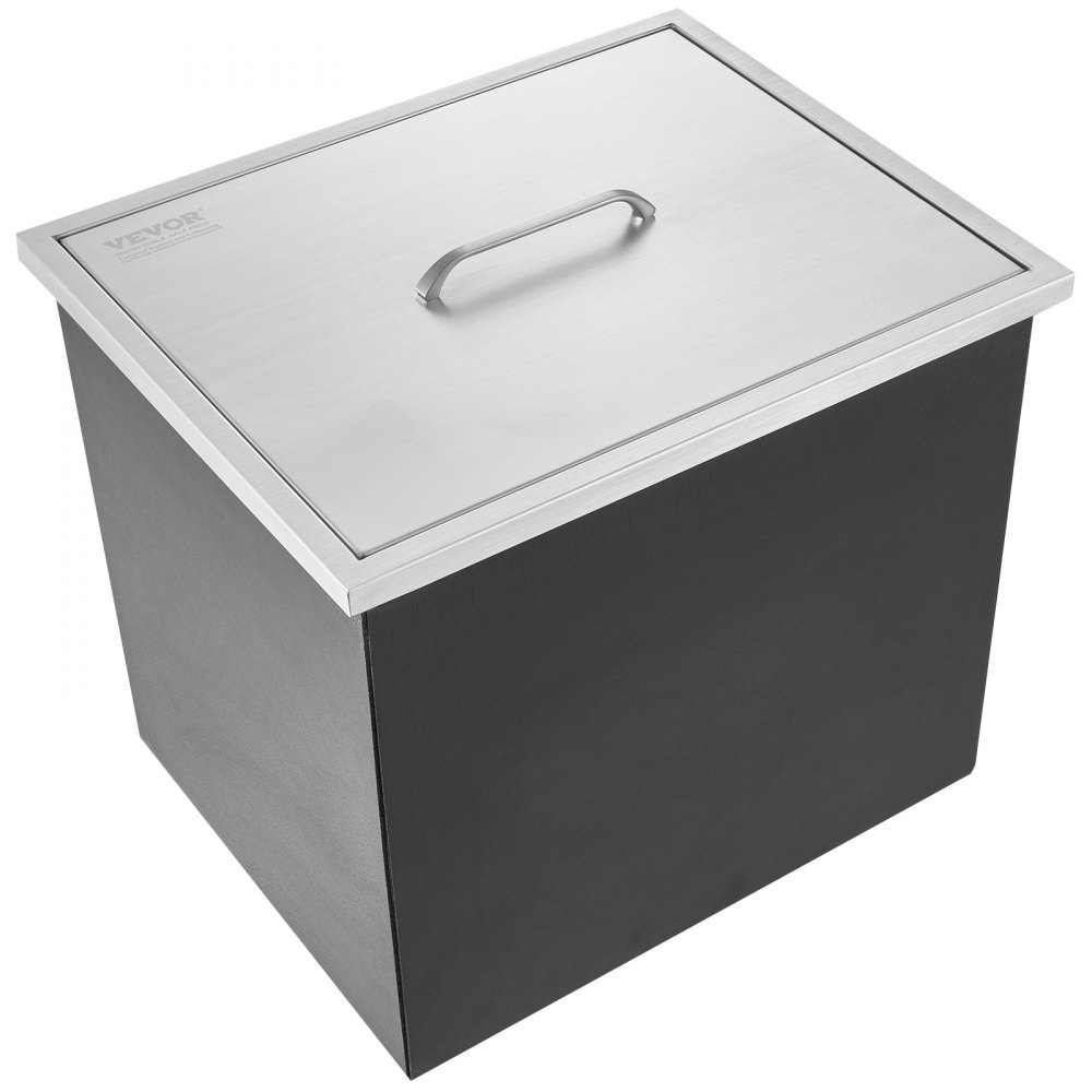 Drop-in-Eisbox, 30,25 l Edelstahl-Eiskühler, 508 x 355 x 308 mm großer kommerzieller Eisbehälter mit Abdeckung, integrierter Eisaufbewahrungsbox, Abflussrohr und Abflussstopfen im Lieferumfang enthalten Drop-in-Eisbox, 30,25 l Edelstahl-Eiskühler, 508 x 355 x 308 mm großer kommerzieller Eisbehälter mit Abdeckung, integrierter Eisaufbewahrungsbox, Abflussrohr und Abflussstopfen im Lieferumfang enthalten