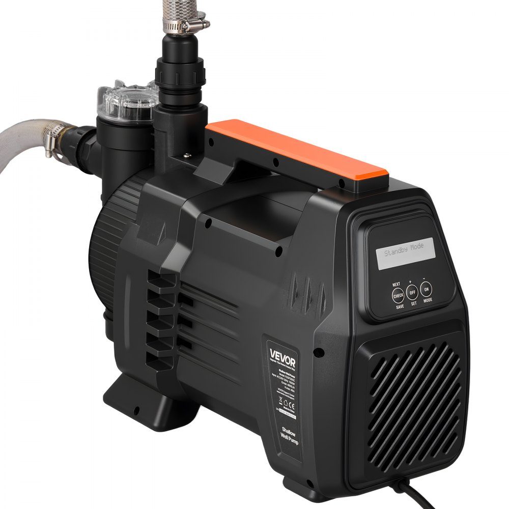 Gartenpumpe 1300 W, Bewässerungspumpe max. Förderleistung 4800 L/h, PP-Strahlpumpe, Saugpumpe mit 48 m Förderhöhe, intelligente elektronische Steuerung, für Gartenbewässerung und Rasensprinkler
