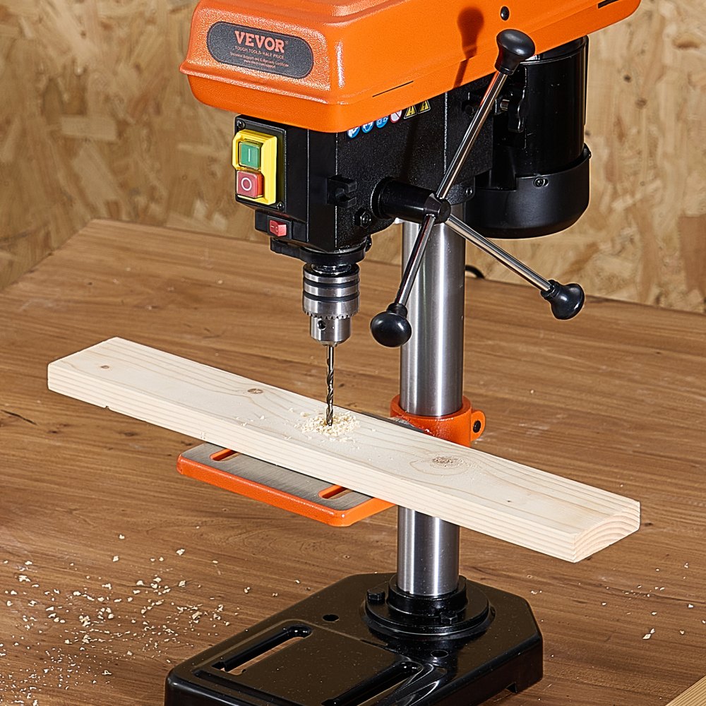 Perceuse d'établi de 203,2 mm, moteur à induction 500 W, perceuse à colonne avec vitesse réglable de 500 à 2 500 tr/min, table de travail inclinable de 0 à 45°, LED, perceuse à pilier en bois et métal Perceuse d'établi de 203,2 mm, moteur à induction 500 W, perceuse à colonne avec vitesse réglable de 500 à 2 500 tr/min, table de travail inclinable de 0 à 45°, LED, perceuse à pilier en bois et métal