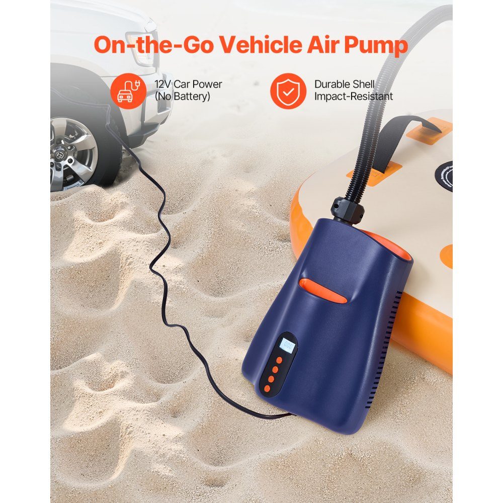 Paddleboard-Pumpe (22 PSI), zweistufige elektrische SUP-Luftpumpe mit automatischer Abschaltung und 12-V-Gleichstromanschluss, Aufblasen und Luftablassen, ideal für aufblasbare Paddleboards, Zelte, Matratzen