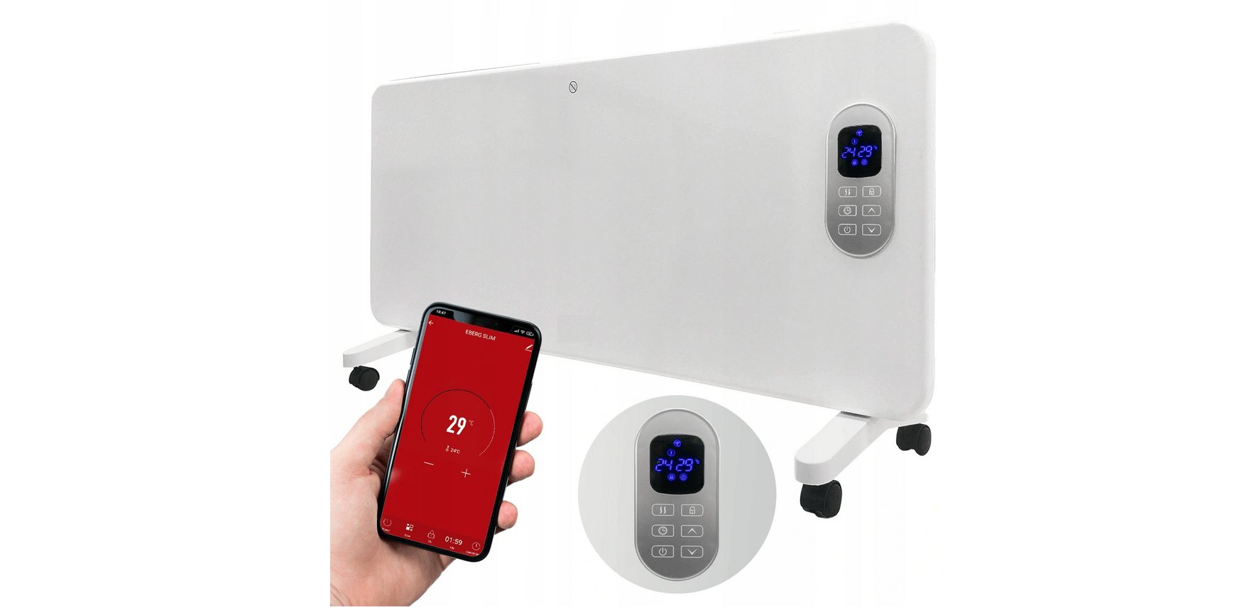 Convecteur électrique SLIM 2000W + contrôle WiFi APP