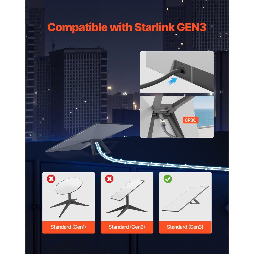 Starlink Standard Cable Gen 3 Satellite V3 Verlängerungskabel 30,48 m 24 AWG / 0,25 mm²