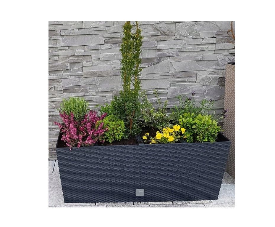 *OFFRE*Pot de fleur en rotin bac à fleurs avec pieds pot de fleur 72l