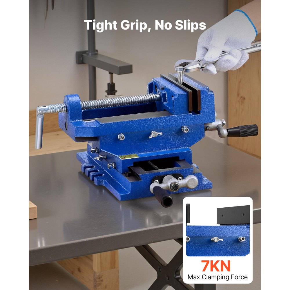 Machine Vise 4" Jaw Width 2 Way XY Axis Cross Vise 3.5" Jaw Opening Cast Iron Workbench Vise Clamp for Woodworking Drilling CNC Milling Machines Machine Vise 4" Jaw Width 2 Way XY Axis Cross Vise 3.5" Jaw Opening Cast Iron Workbench Vise Clamp for Woodworking Drilling CNC Milling Machines