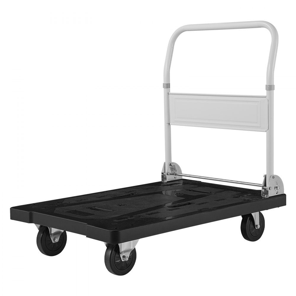Opklapbare platformwagen 300 kg, transportwagen met zwenkwiel, steekwagen met antislip laadvlak, opvouwbare wagen transporthulp voor eenvoudig opbergen, wagen 895x595x850 mm