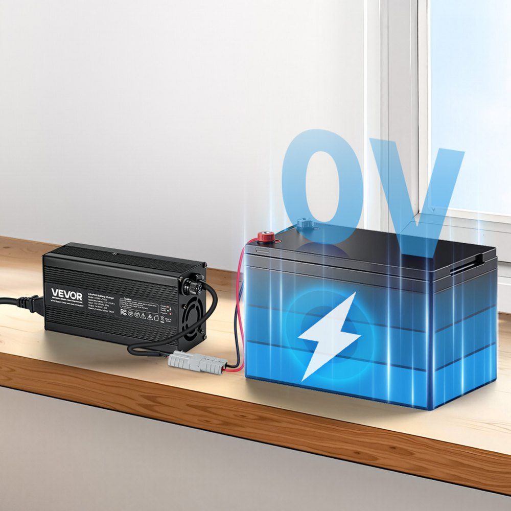 12V 20A batterijlader 14,6V DC laadspanning met Anderson-connector LED-indicator 0V activering voor lithium LiFePO4 Deep Cycle Boat RV-batterijen