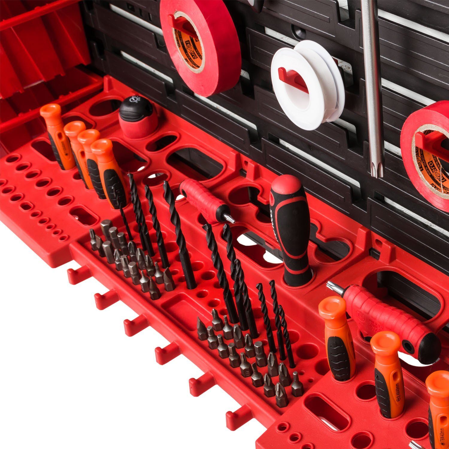 *BEST-SELLER* Ensemble mural à outils Porte-outils avec système de rangement mural perforé Étagère murale perforée à outils Ensemble d'étagères d'atelier