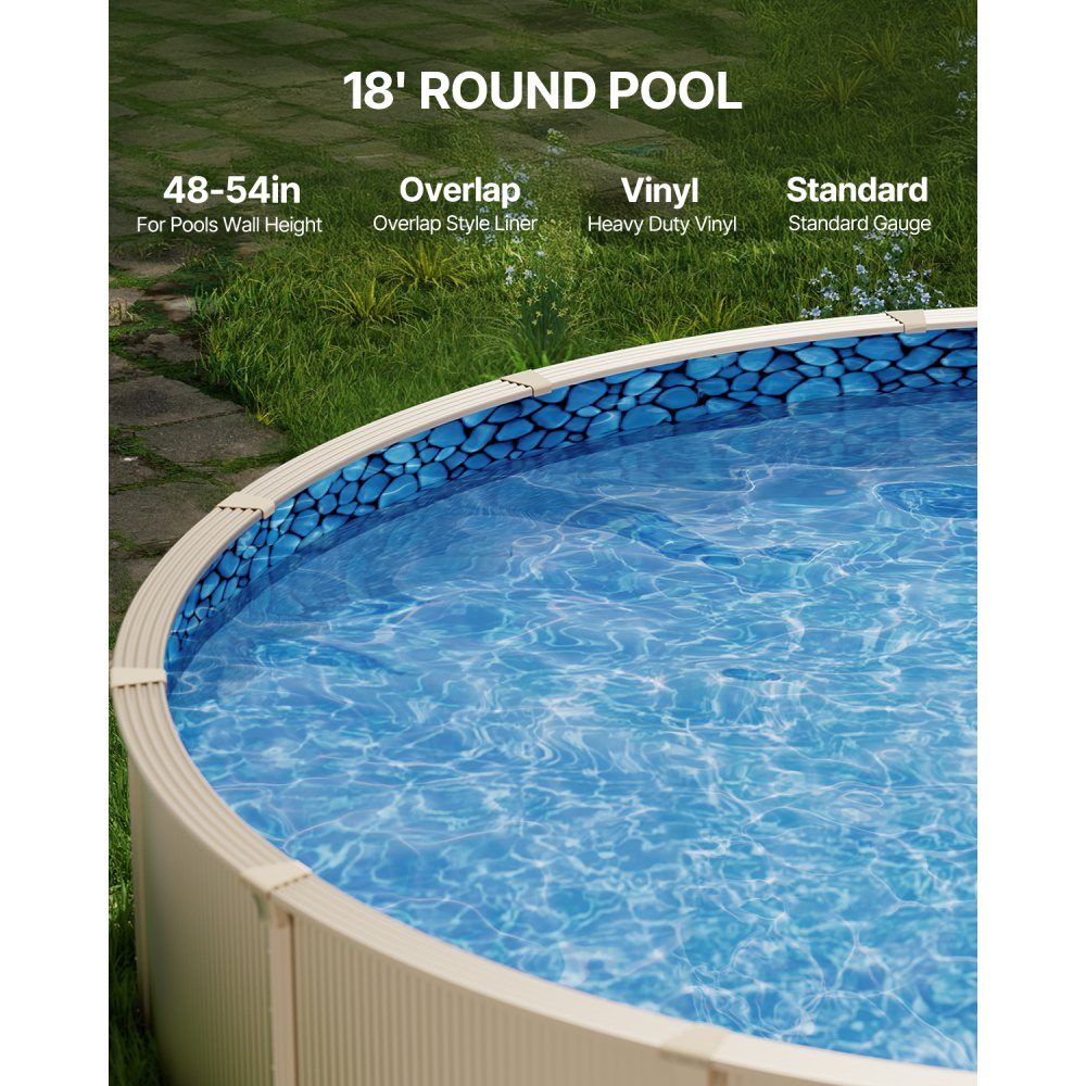 Round pool liner, φ 549 x 147 cm, inner liner, replacement liner, inner cover, swimming pool liner, overlapping vinyl liner with standard thickness, for above ground pools with 137 cm wall height
