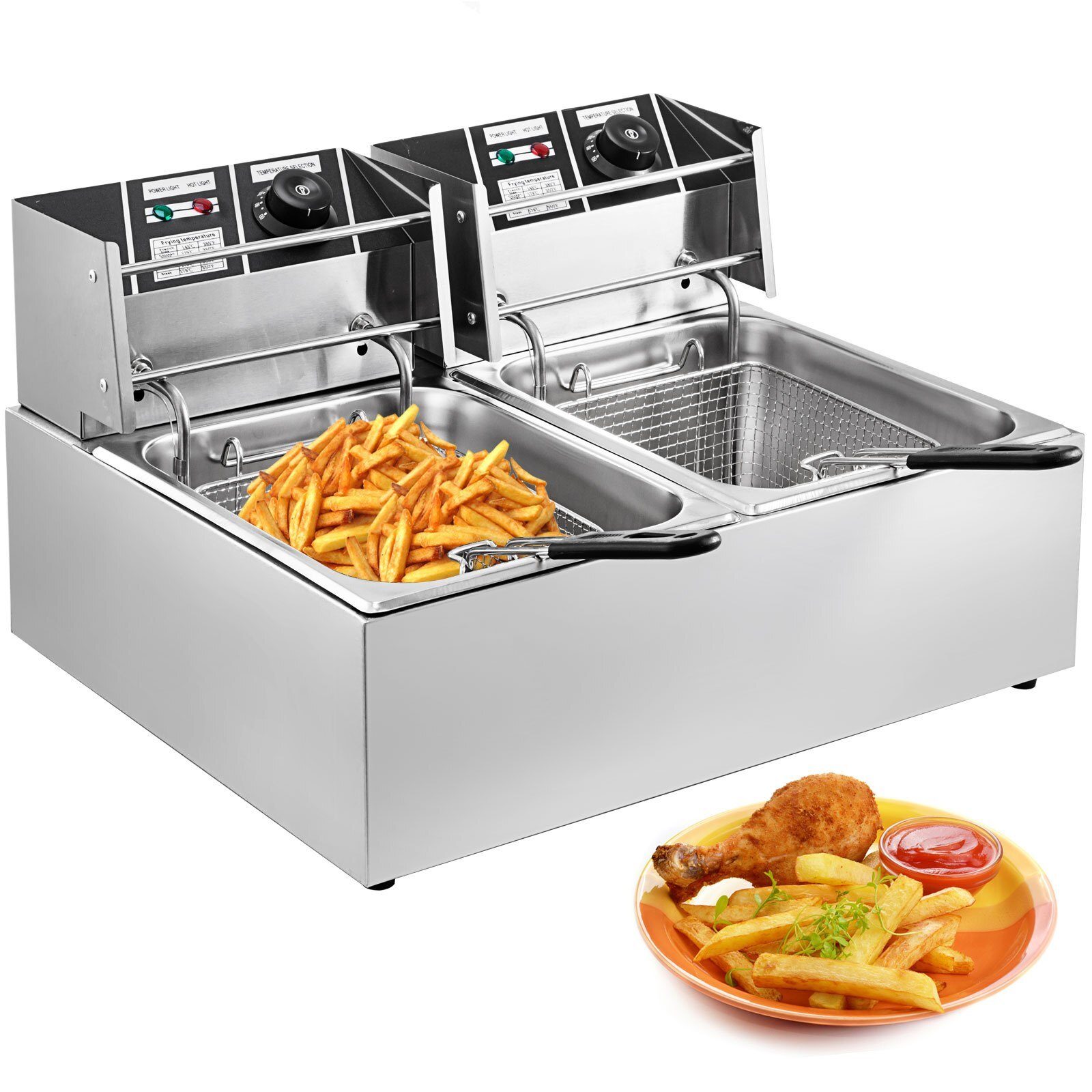 Fritteuse Imbiss Twin Elektrische Fritteuse 2x6l 5000W 220V Restaurant Food Truck Bistro