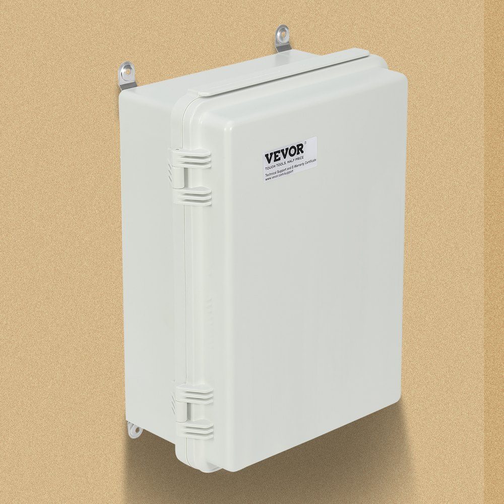 Elektrischer Anschlusskasten 430 x 330 x 180 mm, elektrischer Schaltkasten aus ABS-Kunststoff mit Klappdeckel, Edelstahlverschluss, IP67 staubdicht und wasserdicht für elektrische Projekte