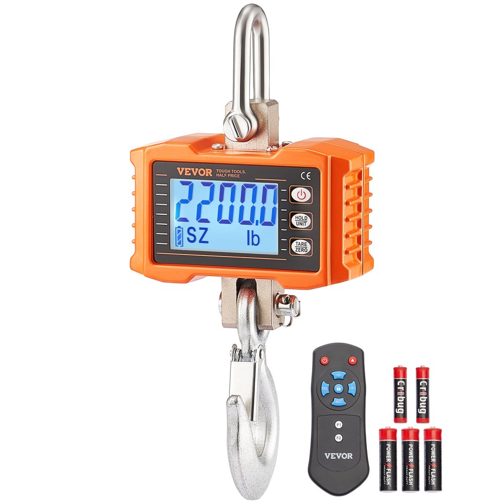 Balance suspendue industrielle 1000 kg Balance de grue numérique robuste avec télécommande Balance de charge Boîtier en aluminium moulé Écran LCD de haute précision pour la construction, l'usine, la ferme et la chasse Orange Balance suspendue industrielle 1000 kg Balance de grue numérique robuste avec télécommande Balance de charge Boîtier en aluminium moulé Écran LCD de haute précision pour la construction, l'usine, la ferme et la chasse Orange