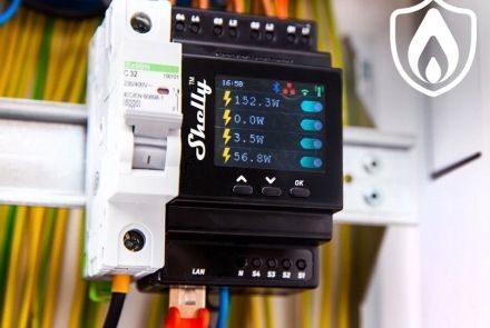 Shelly Pro 4PM V2 - 4 Channel WIFI/LAN/BL Relay with Current Measurement for DIN Rail, Machine Wall Distributor, Electrical Distribution Board, Meter Cabinet Shelly Pro 16