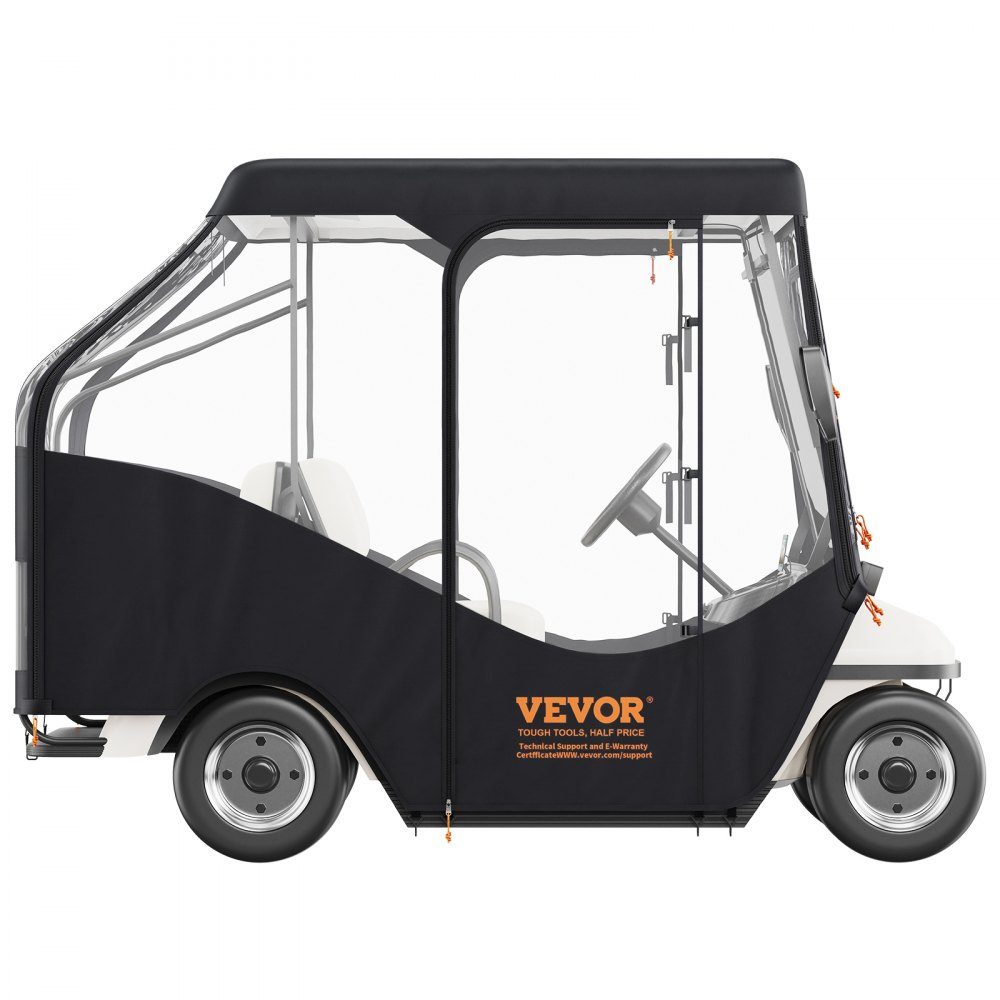 Clear Golf Cart Rain Cover 4 Person Golf Cart Cover 152x110cm 420D Polyester Waterproof Portable Mobile Golf Cart Storage Cover Fits EZGO TXT Golf Carts
