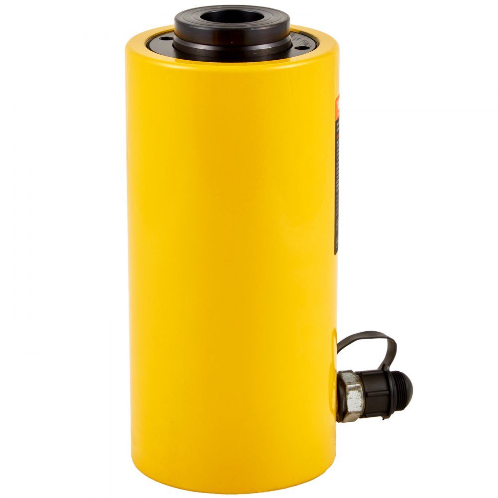 Hydraulic Cylinder Jack Capacity 30 Ton Hydraulic Cylinder 100mm Stroke Single Acting Portable Yellow Hydraulic Jack Hollow Piston Jack Hydraulic Bottle 6.9kg for Rigger Manufacturer