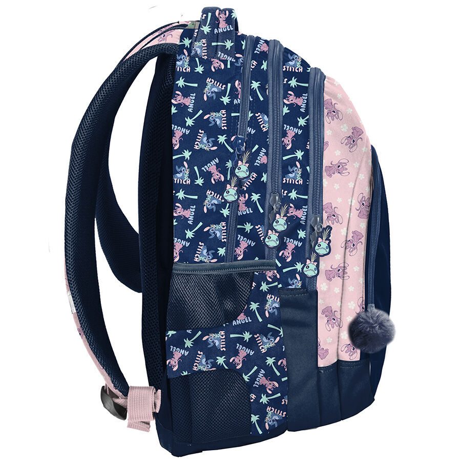 Sac à dos d'écolier bleu marine de Stitch et Angel – Réf. HT-54373