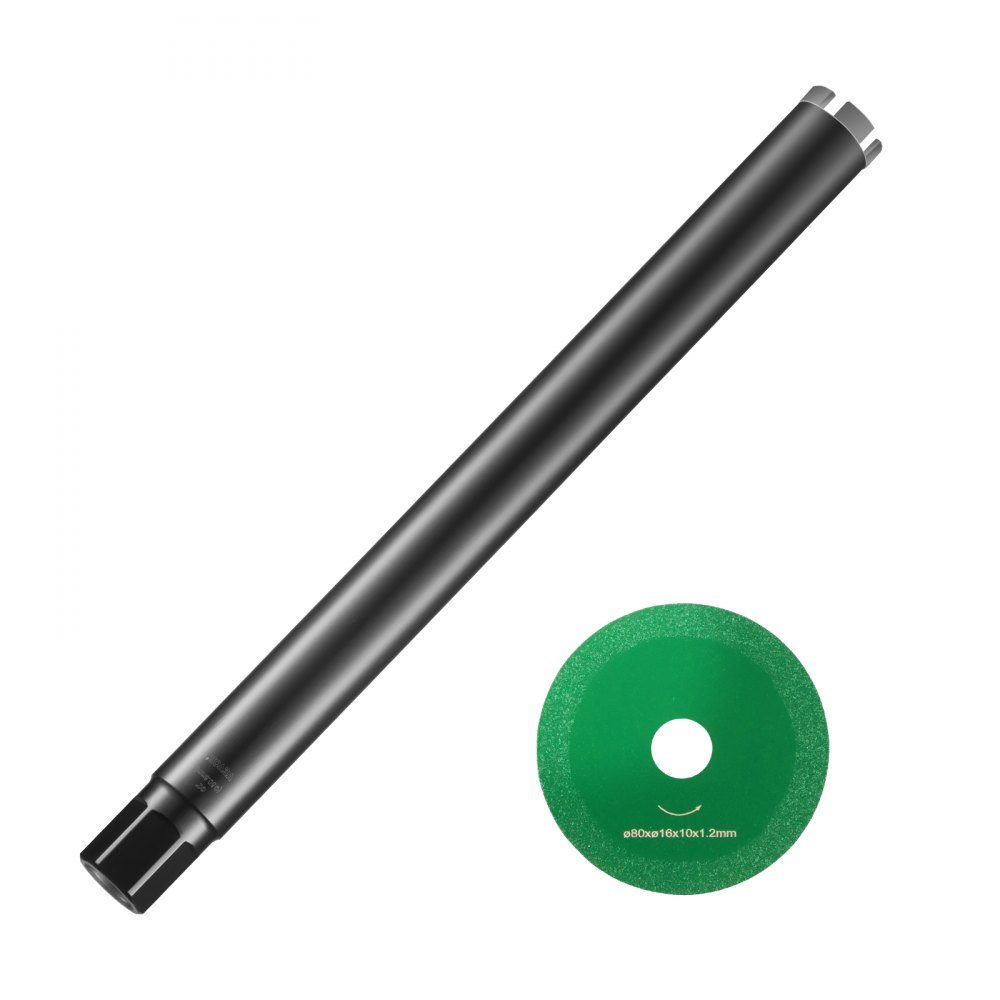 Diamantbohrer-Kernbohrer, 50,8 mm Nass-Diamant-Kernbohrer, 355 mm Bohrtiefe, Betonkernbohrer mit Sägeblatt, 1-1/4 Zoll-7 Innengewinde, Laserschweißen, Diamant-Nassbohrer für Betonziegel