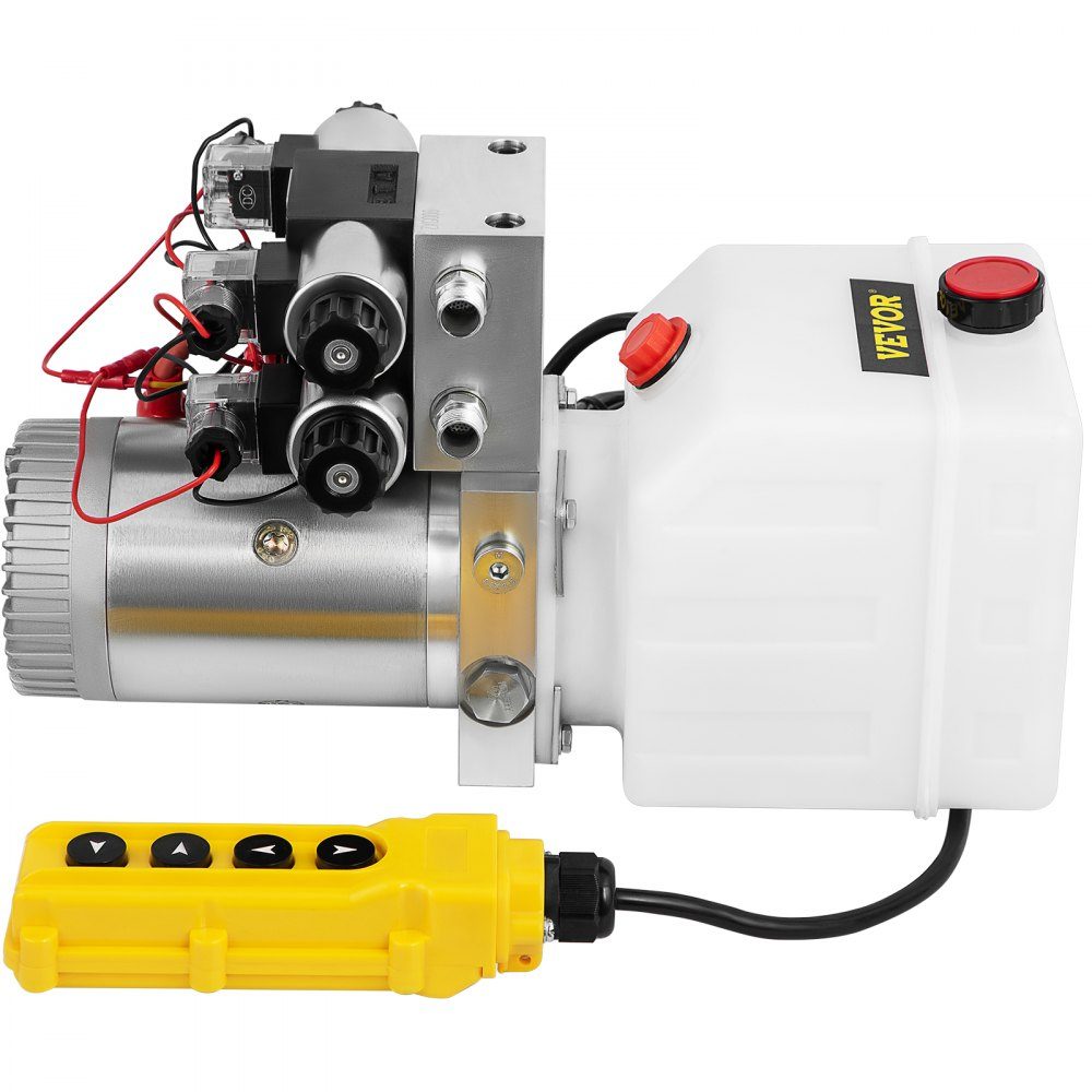 12-V-Hydraulikpumpe mit doppeltwirkendem Doppelmagneten, 4,5-Liter-Hydraulikeinheit, Kipperpumpe ZZ004234 Elektrische Hydraulikpumpe