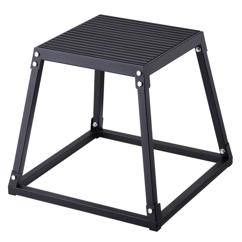 Plyometrische Jump Box, 458 mm Plyo Box, Plyobox Platform Zwart, Antislip Fitness Oefening Step Up Box voor thuistraining, Conditiekrachttraining, Dijtraining
