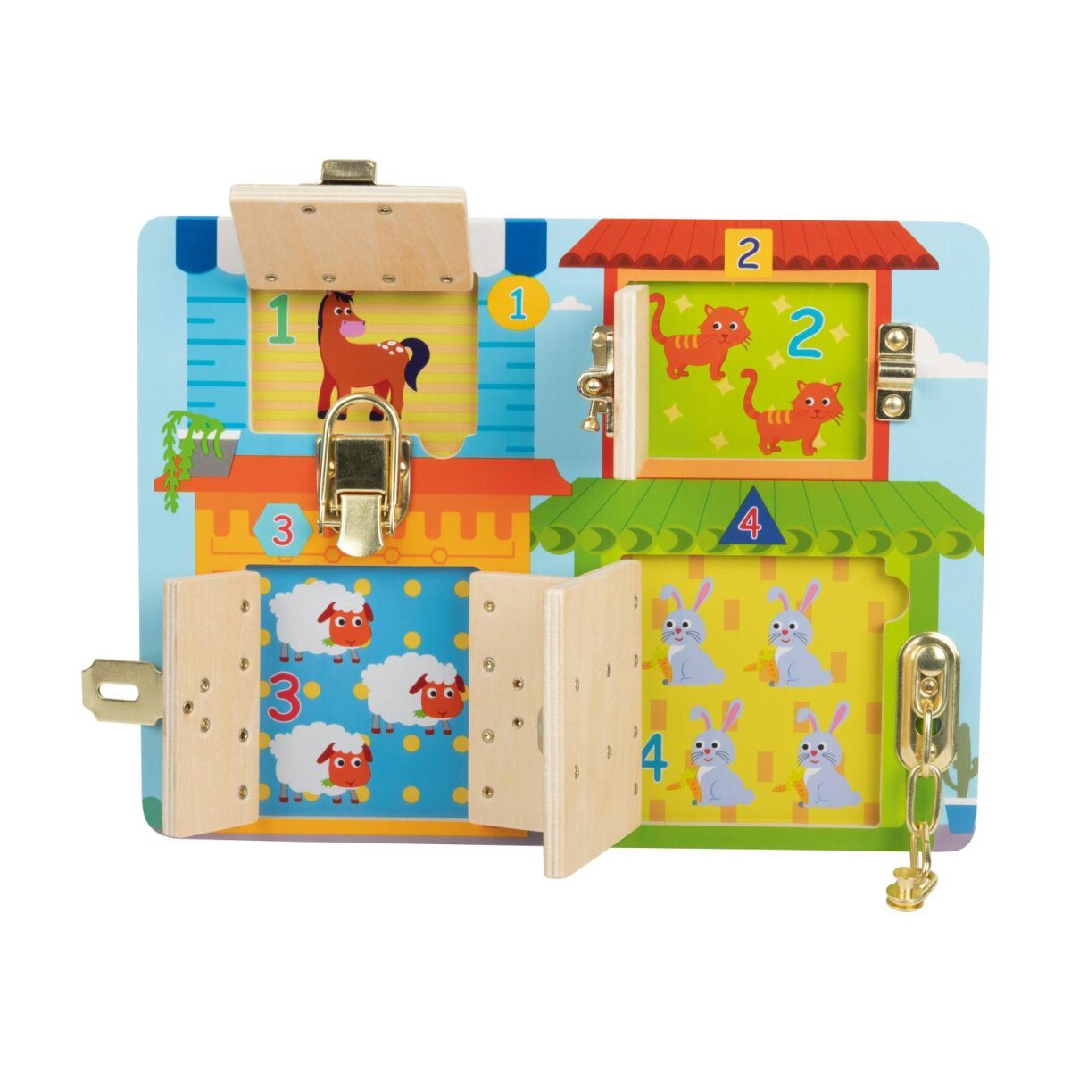 lupilu® Schließfachspiel / Magnetbox Bauernhof-Puzzle / Magnetbox Zahlen und ABC