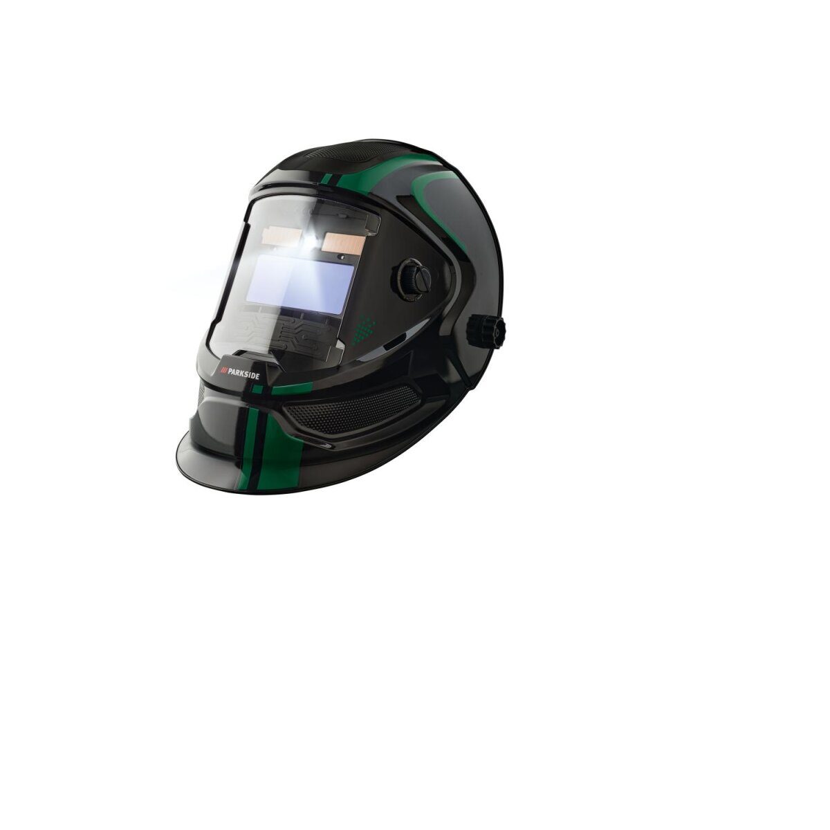 Masque de soudage PARKSIDE® PSHL 2 D1, avec LED, rayures/noir