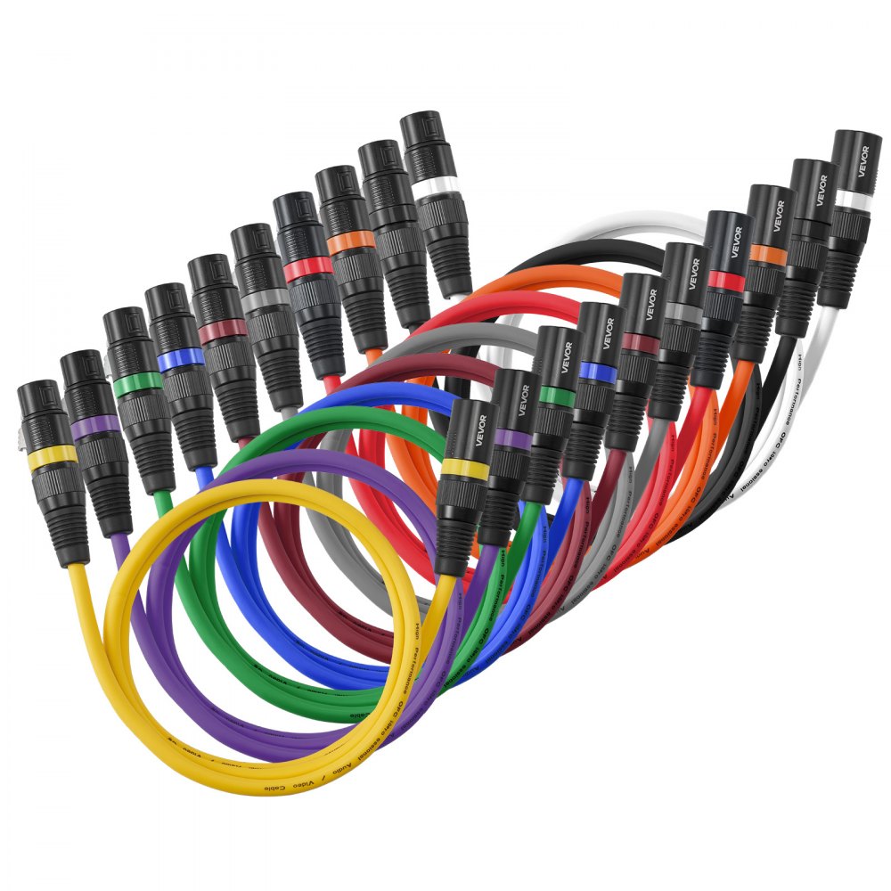 XLR-kabel 1m 10-pack gebalanceerde DMX-microfoonkabels (mannelijk naar vrouwelijk) Vergulde 3-pins XLR-microfoonluidsprekerkabel voor podiumverlichting, microfoons, versterkers, mixers XLR-kabel 1m 10-pack gebalanceerde DMX-microfoonkabels (mannelijk naar vrouwelijk) Vergulde 3-pins XLR-microfoonluidsprekerkabel voor podiumverlichting, microfoons, versterkers, mixers