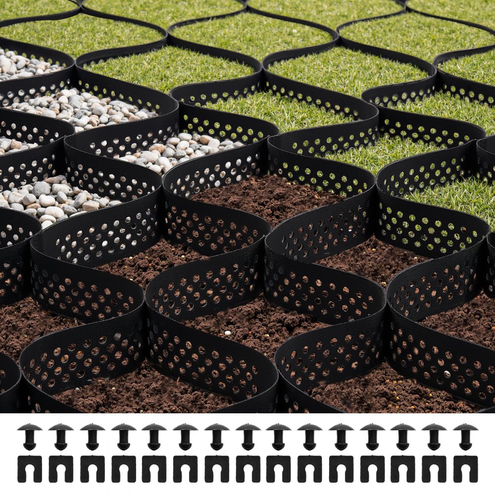 Grindrooster, 75 mm diep, gazonrooster 7600x2900 mm, grindhoningraat, honingraatrooster HDPE, doorlatend geogrid voor opritstabilisatie, voor tuin, terras, trottoir, camperplaatsen Grindrooster, 75 mm diep, gazonrooster 7600x2900 mm, grindhoningraat, honingraatrooster HDPE, doorlatend geogrid voor opritstabilisatie, voor tuin, terras, trottoir, camperplaatsen