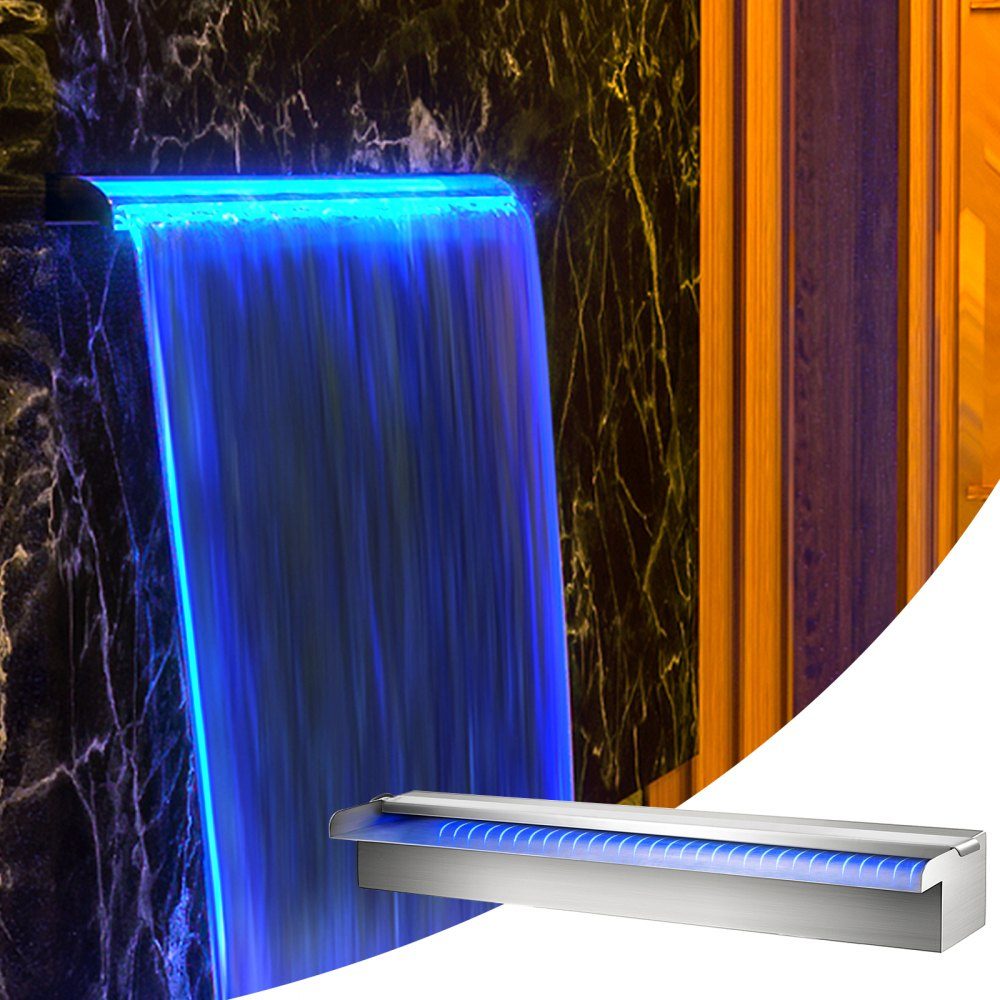 Waterfall Shower Pool Fountain LED 59.9 x 11.4 x 7.9 cm Pool Fountain 3.3 cm Water Fountain 2.2 cm Decoration Garden Pond