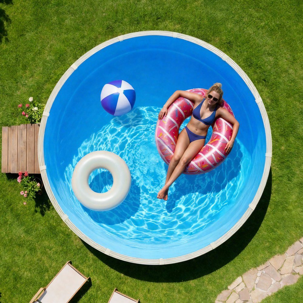 Wkładka wewnętrzna basenu 3,6 m, wkładka basenowa do wysokości ściany 90 cm, wymienna wkładka z PCV, pokrycie wewnętrzne o grubości 0,4 mm, wkładka do basenu na zakład, wkładka wymienna, odpowiednia do basenów naziemnych, niebieska