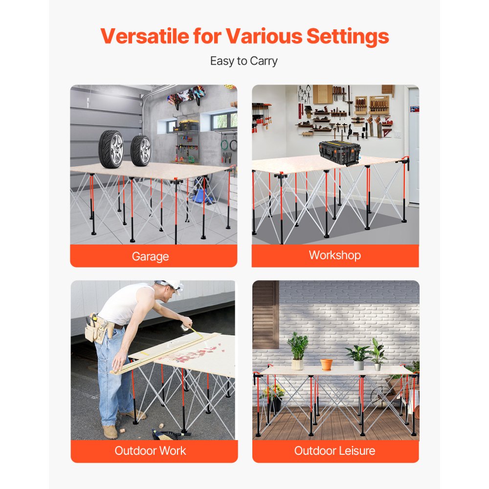 Tragbarer klappbarer Montageständer (1865 x 1261 x 733 mm), klappbarer Werkbank-Werkbankständer mit 2041 kg Tragkraft & Aufbewahrungstasche (ohne Tischplatte) für Garage, Werkstatt Tragbarer klappbarer Montageständer (1865 x 1261 x 733 mm), klappbarer Werkbank-Werkbankständer mit 2041 kg Tragkraft & Aufbewahrungstasche (ohne Tischplatte) für Garage, Werkstatt