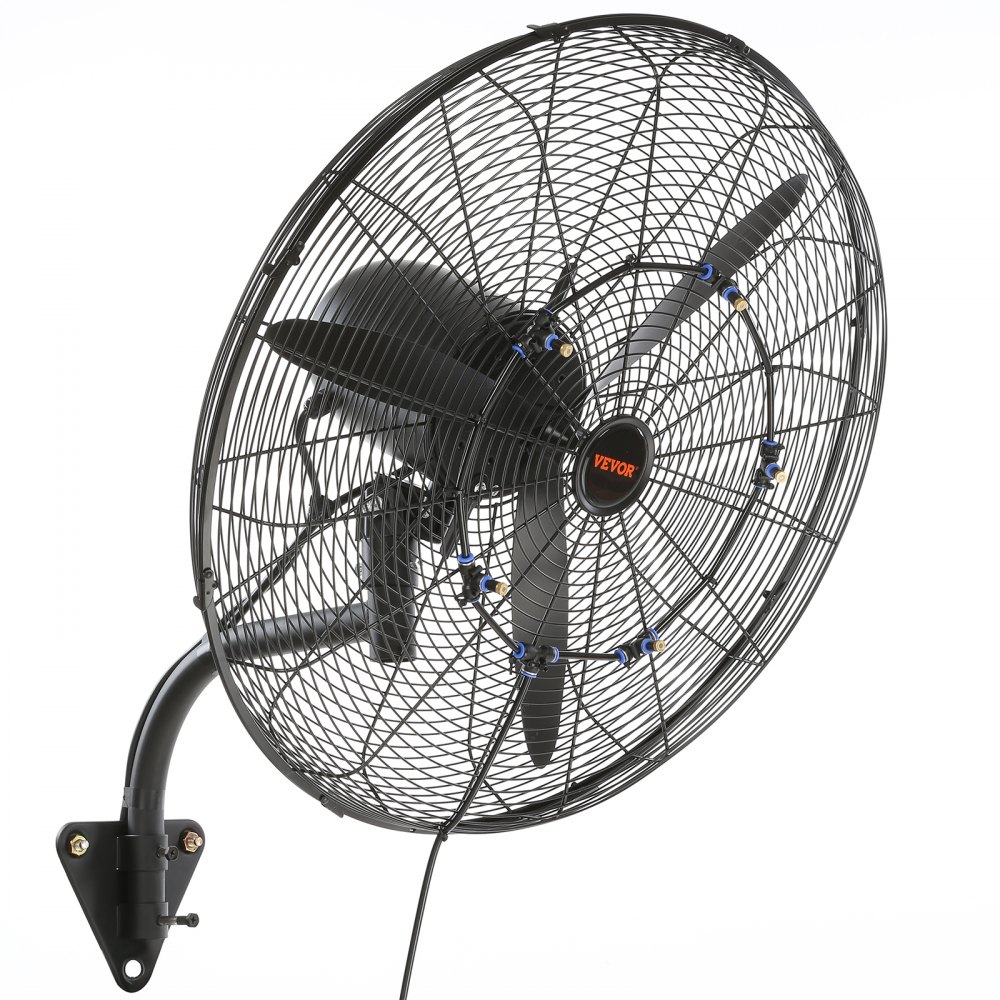Mistventilator, 24" oscillerende waterdichte ventilator, 3 snelheden, 7000 CFM, commerciële of residentiële ventilator voor het koelen van magazijnen, kassen, werkplaatsen Mistventilator, 24" oscillerende waterdichte ventilator, 3 snelheden, 7000 CFM, commerciële of residentiële ventilator voor het koelen van magazijnen, kassen, werkplaatsen