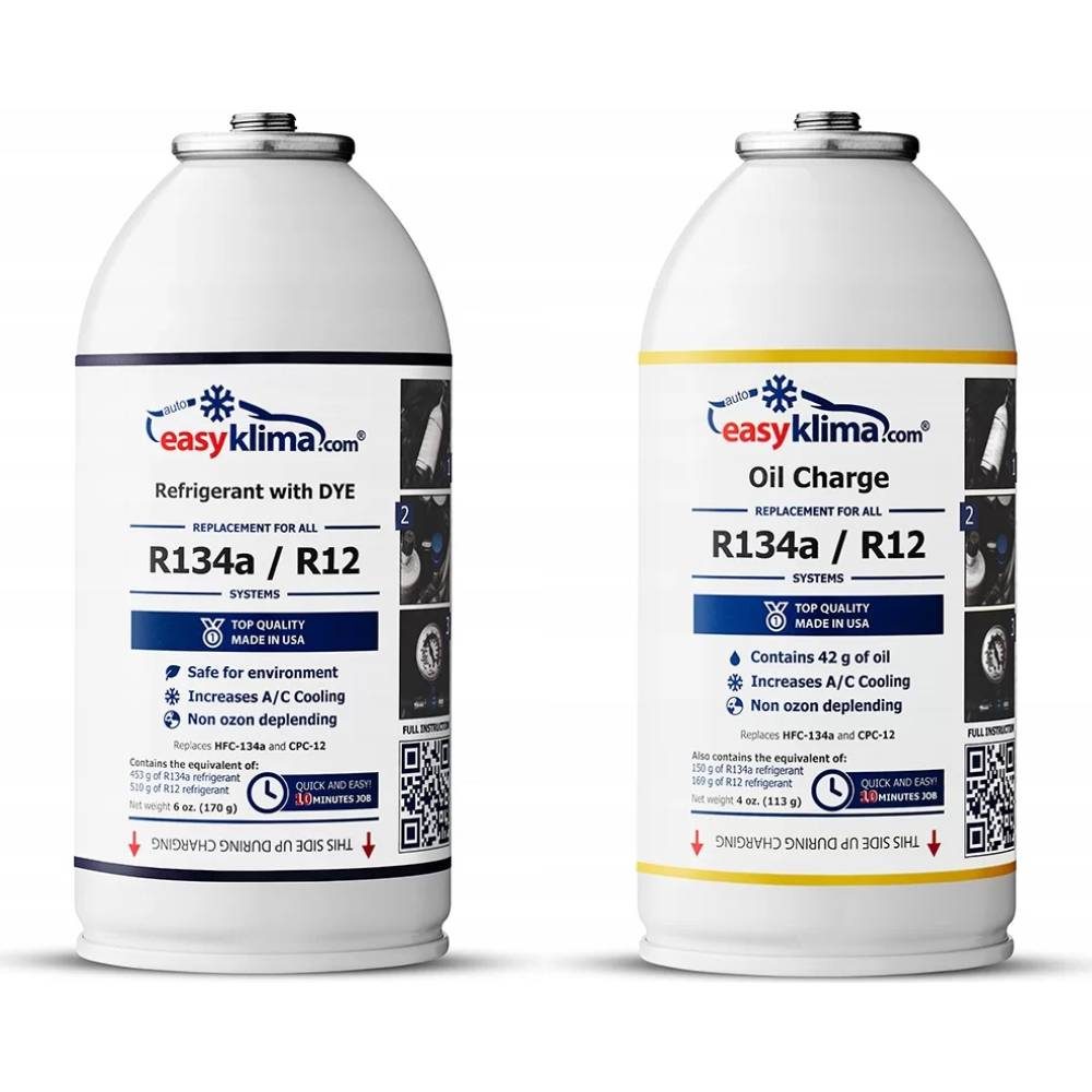 EASYKLIMA GAZ DO NABICIA KLIMATYZACJI W AUCIE Z R134A + OLEJ Z CZYNNIKIEM – Réf. HT-47710