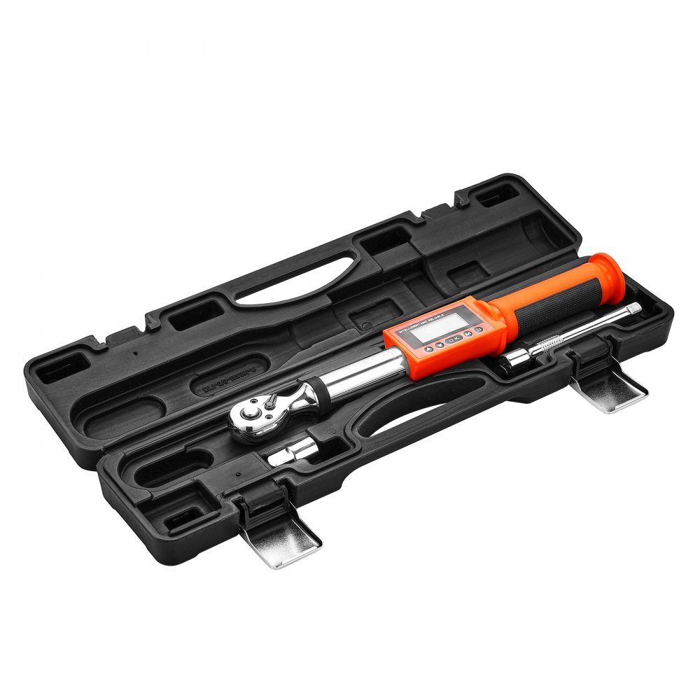 3/8" Drive (6.7-135Nm) Digital Torque Wrench Set, 72 Teeth, ±2% Precise Electronic Torque Wrench with Preset Value and LED Notification for Car Repair
