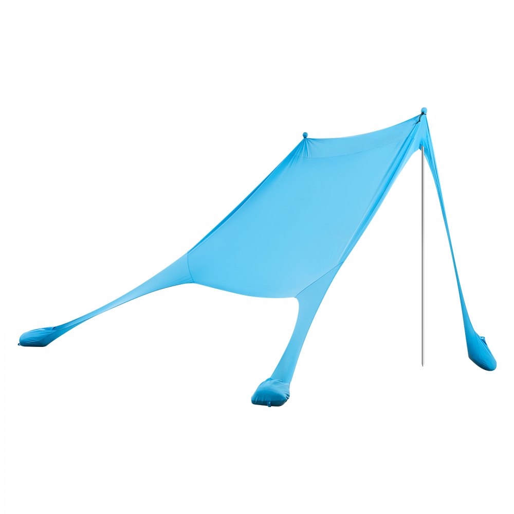 Tente de plage avec pare-soleil (UPF 50+) 2,3 x 2,3 x 2 m, abri de plage avec poteaux de support et pelles à sable, auvent portable pour les voyages en famille, le camping, la pêche, bleu Tente de plage avec pare-soleil (UPF 50+) 2,3 x 2,3 x 2 m, abri de plage avec poteaux de support et pelles à sable, auvent portable pour les voyages en famille, le camping, la pêche, bleu