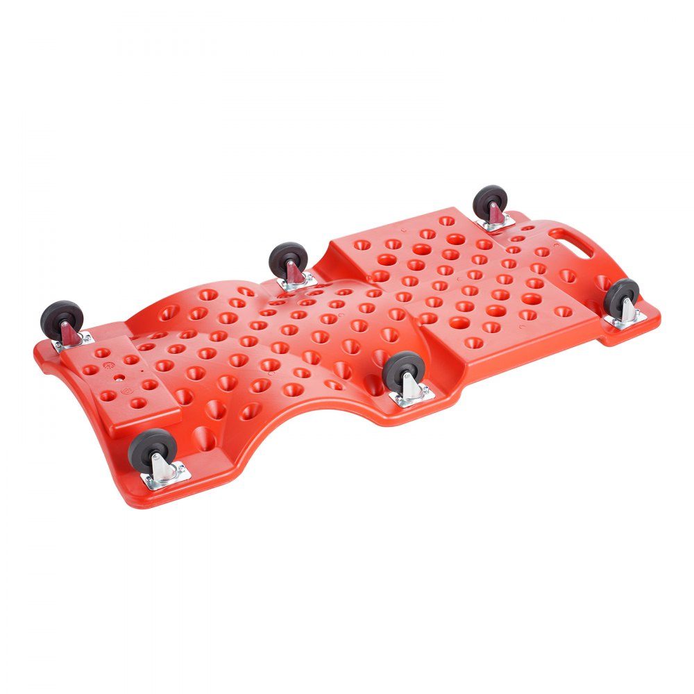 Workshop rolling board assembly rolling board workshop stool assembly table 1 m long, rolling mechanic's wheelchair with 6 universal wheels padded seat, for the garage workshop or at home red