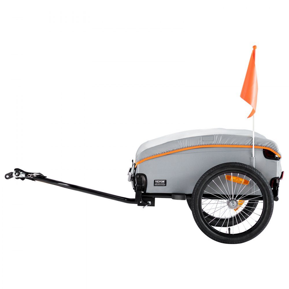 Remorque à vélo 45 kg, remorque cargo 1350 x 630 x 525 mm, remorque de transport, remorque cargo pliable pour vélo, espace de rangement compact avec attelage universel, pour faire du shopping, camper et pique-niquer