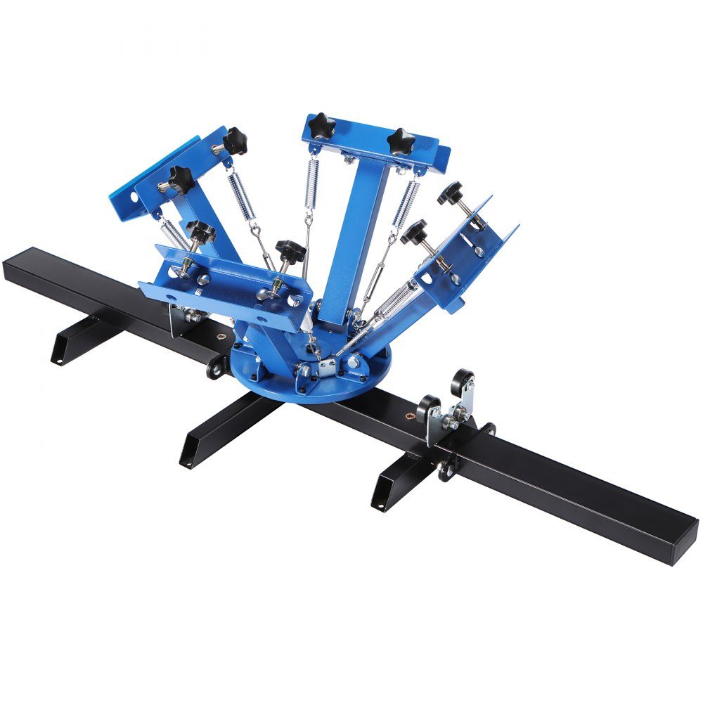 Screen Printing Press T-Shirt Screen Printing Machine 4 Colors + 2 Stations, T-Shirt Press, Heat Press Transfer Press DIY Equipment Printer, Textile Printing Clothes, Pillowcases, Luggage etc