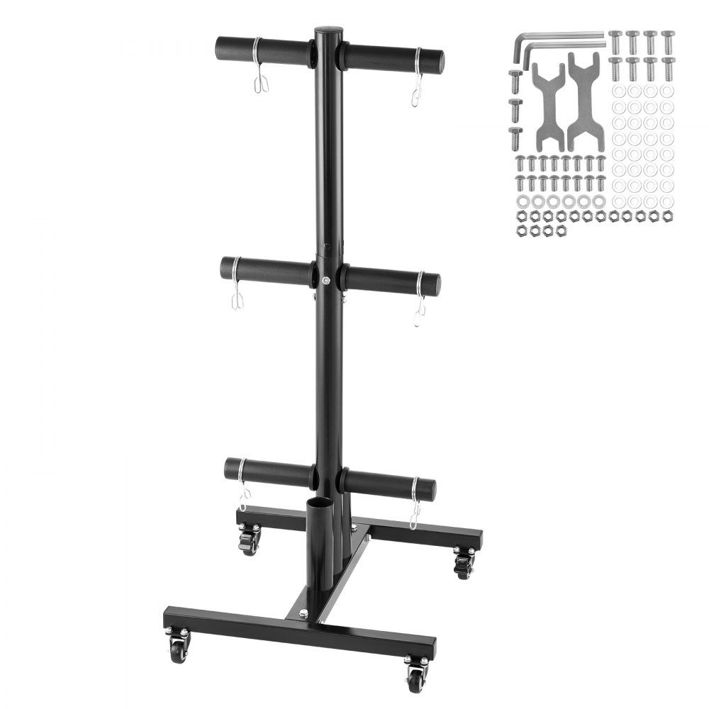 Support de plaque de poids Arbre de plaque de poids pour plaques de poids de 2 pouces, arbre de plaque de poids standard enroulable, support de stockage de poids avec une capacité de charge de 454 kg, support de stockage