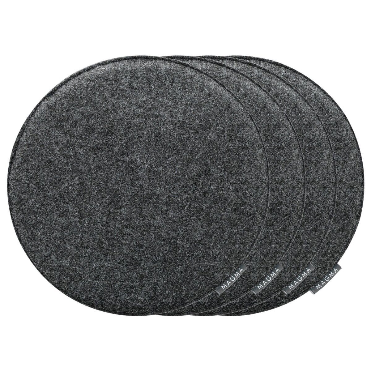 MAGMA coussins de chaise Avaro lot de 4, anthracite, rond