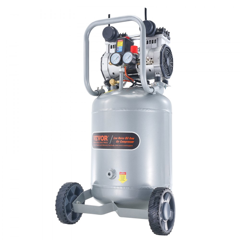 Luchtcompressor 49L fluistercompressor 2PK luchtpomp olievrije 8bar compressor eenfasig geluidsniveau ≤63dB Ideaal voor het oppompen van banden, autoreparaties, schilderen, houtwerk