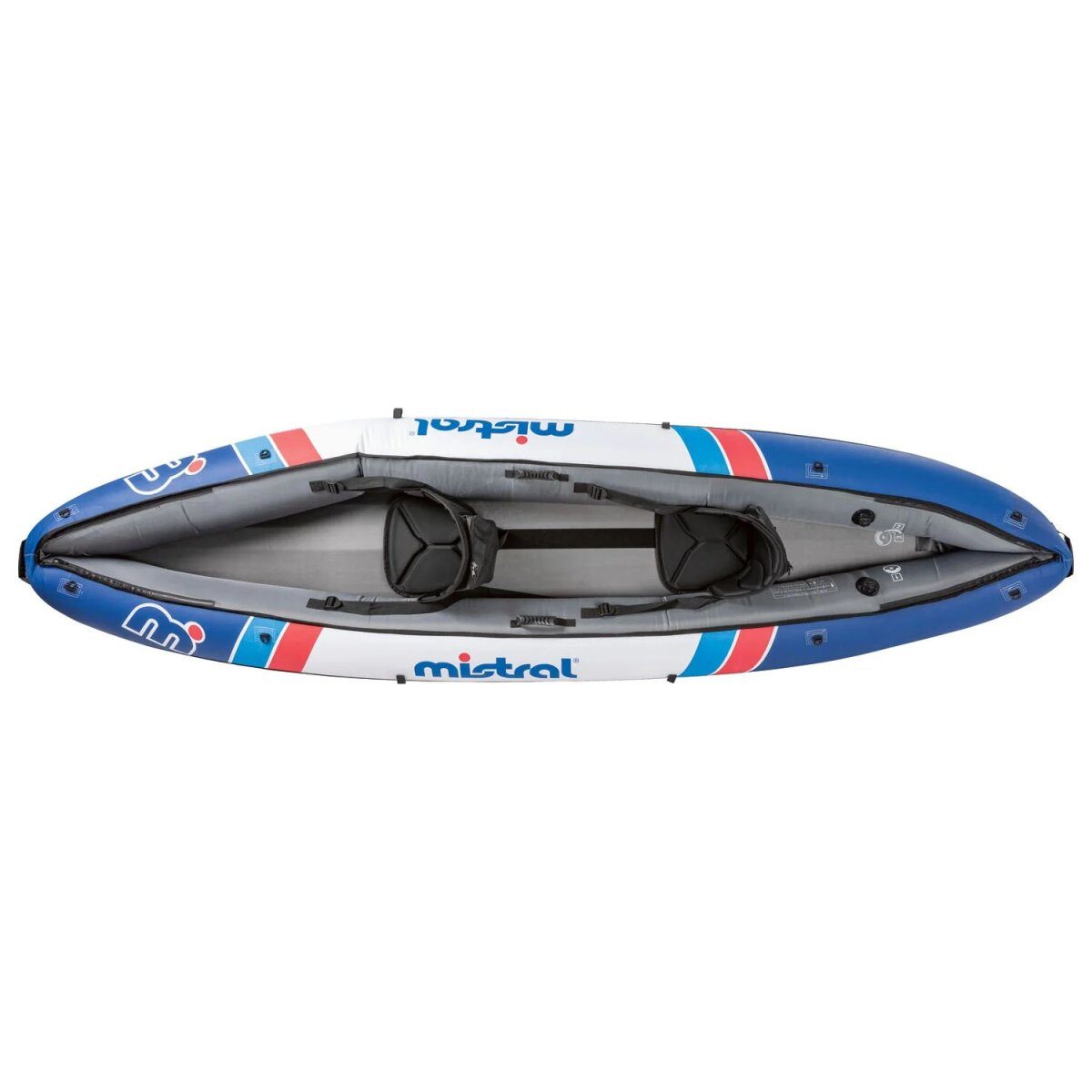 MISTRAL nylon kajak, 3 luchtkamersysteem, met 2 dubbele peddels