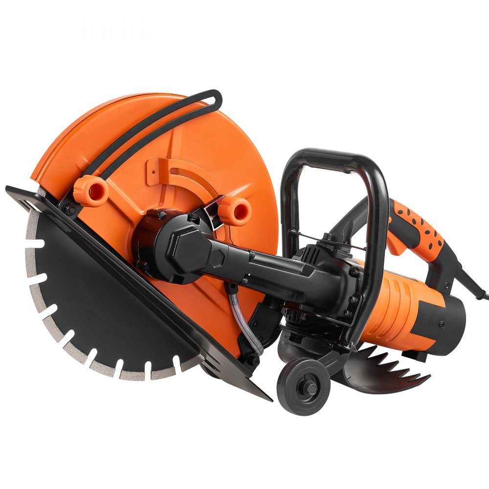 Electric Concrete Saw 356mm Heavy Duty Circular Saw 2800W Cutting Depth 127mm Wet/Dry Disc Saw with Water Pipe Water Pump Saw Blade for Stone and Brick