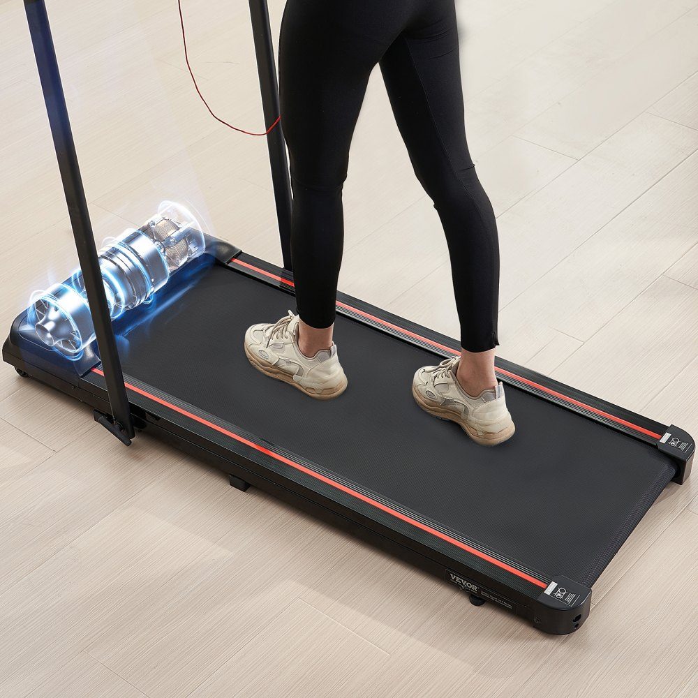 Walking Pad Laufband unter dem Schreibtisch, Laufband für die Arbeit, klappbares Laufband mit 120 kg Tragkraft, tragbares 2 in 1 Pad mit 2,5 PS, Lenkerfernbedienung, LED-Anzeige 1-12 km/h