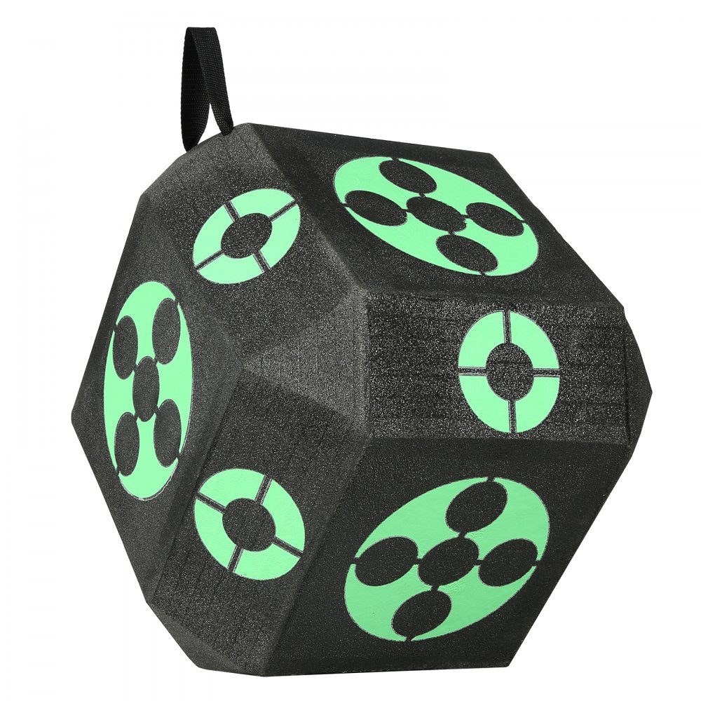 381x381x381mm boogschietdoel, dobbelstenen boogschietdoel voor recurveboog, samengestelde boog of handboog, draagbaar boogpijldoel voor kinderen tieners volwassenen boogschieten wit zwart